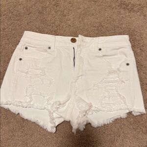 American Eagle Outfitters White High Waist Shorts